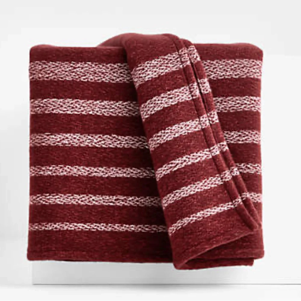 New Crate & Barrel Bungalow Luminous Red Throw Blanket